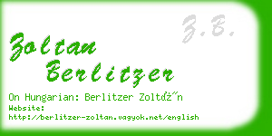 zoltan berlitzer business card